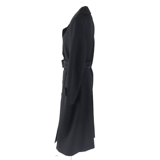 LOUIS VUITTON coat Outer: 98% wool, Outer: 1% rayon, Outer: 1% polyester, Lining: 81% silk, Lining: 19% cotton black Women 36 Used Authentic