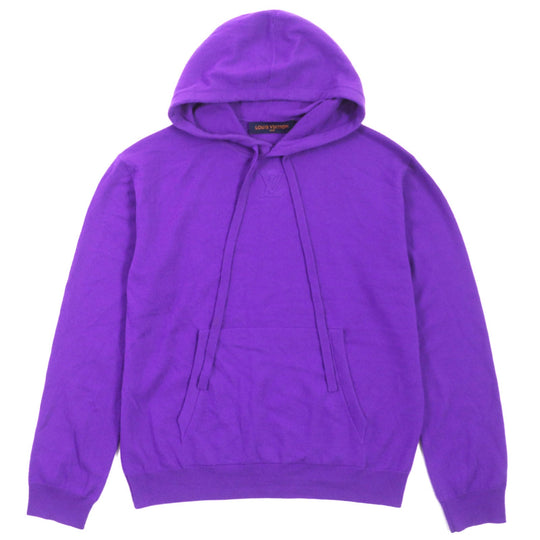 LOUIS VUITTON Hoodie Main: 98% cashmere, Main: 1% silk, Main: 1% nylon purple LV embossed mens S Used Authentic