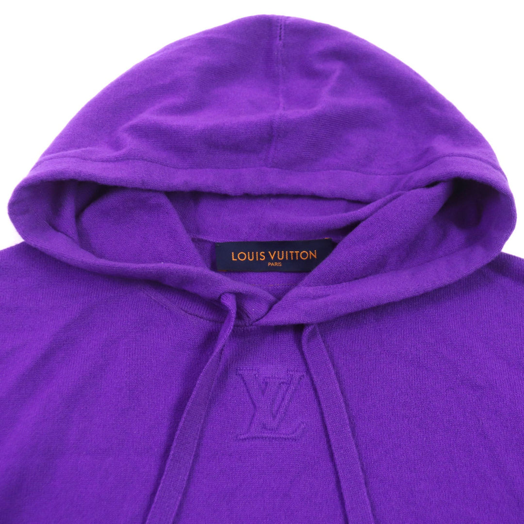 LOUIS VUITTON Hoodie Main: 98% cashmere, Main: 1% silk, Main: 1% nylon purple LV embossed mens S Used Authentic
