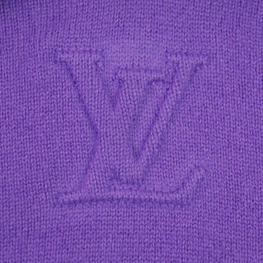 LOUIS VUITTON Hoodie Main: 98% cashmere, Main: 1% silk, Main: 1% nylon purple LV embossed mens S Used Authentic