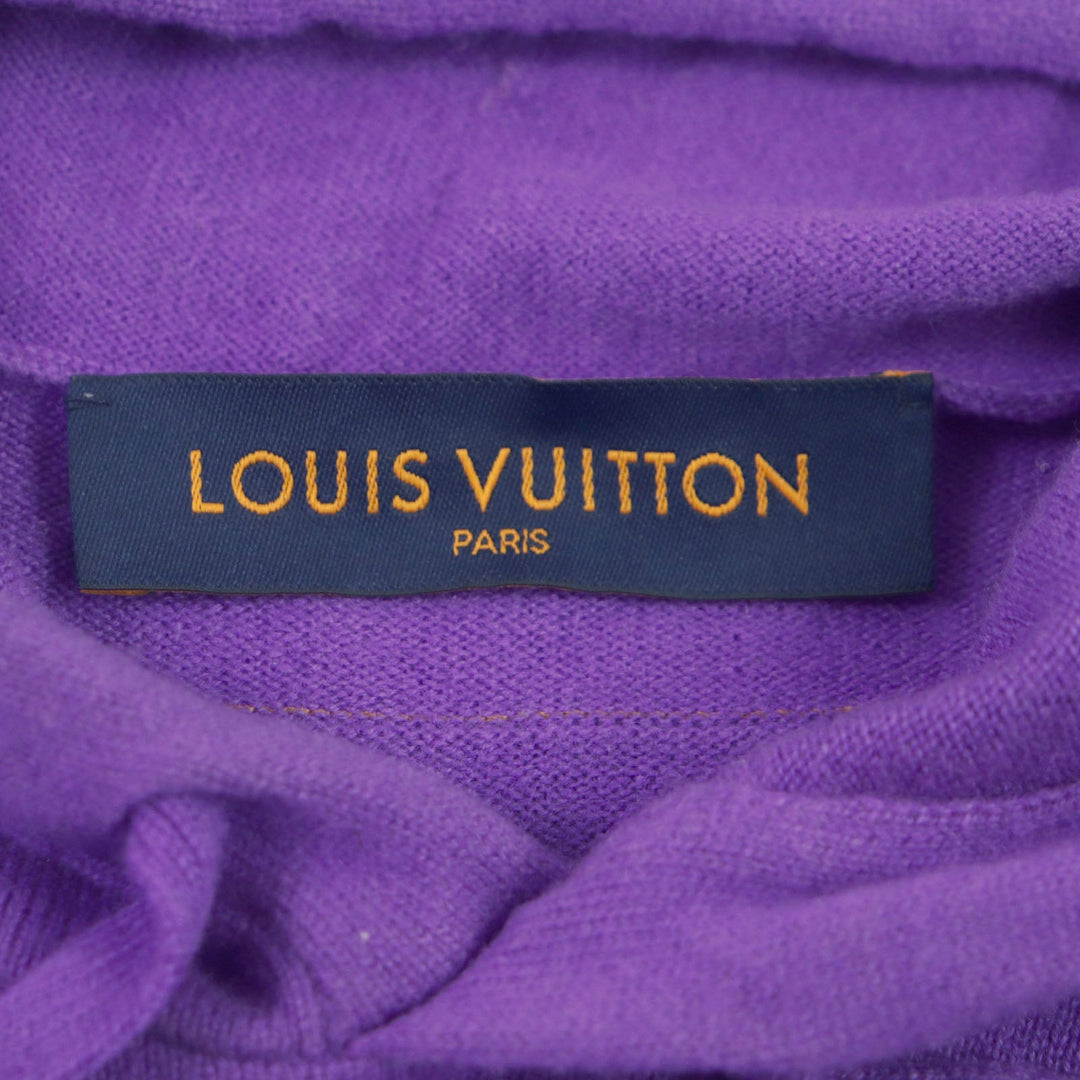 LOUIS VUITTON Hoodie Main: 98% cashmere, Main: 1% silk, Main: 1% nylon purple LV embossed mens S Used Authentic