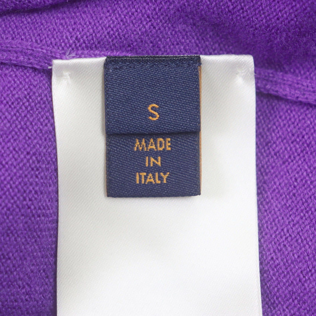 LOUIS VUITTON Hoodie Main: 98% cashmere, Main: 1% silk, Main: 1% nylon purple LV embossed mens S Used Authentic