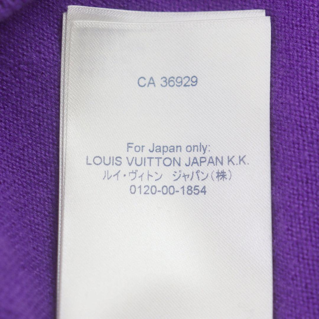 LOUIS VUITTON Hoodie Main: 98% cashmere, Main: 1% silk, Main: 1% nylon purple LV embossed mens S Used Authentic
