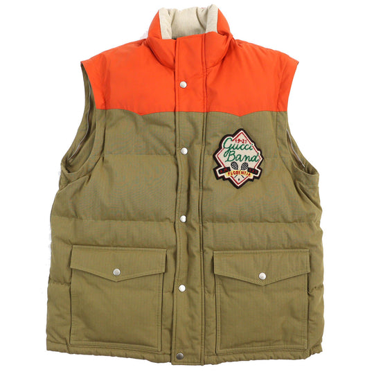 GUCCI Down vest 641311 Outer: 70% cotton, Outer: 30% nylon, Part: 100% cotton, Part: 39% polyester, Part: 31% wool, Filling: 100% polyester Camel Orange mens 46 Used Authentic