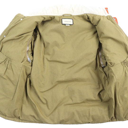 GUCCI Down vest 641311 Outer: 70% cotton, Outer: 30% nylon, Part: 100% cotton, Part: 39% polyester, Part: 31% wool, Filling: 100% polyester Camel Orange mens 46 Used Authentic