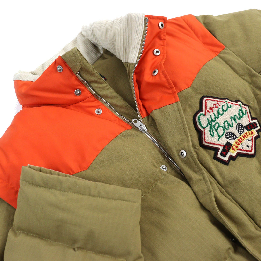 GUCCI Down vest 641311 Outer: 70% cotton, Outer: 30% nylon, Part: 100% cotton, Part: 39% polyester, Part: 31% wool, Filling: 100% polyester Camel Orange mens 46 Used Authentic