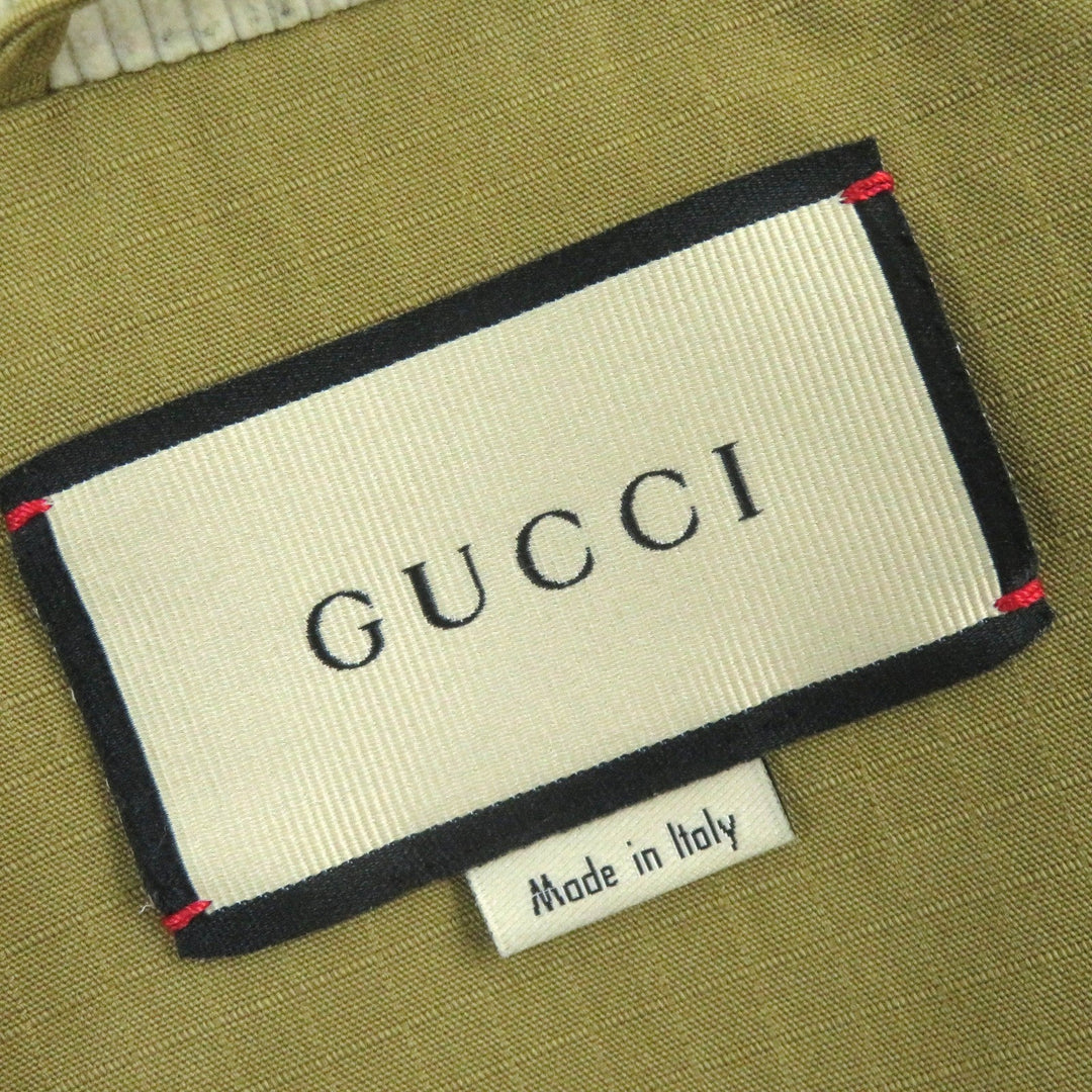 GUCCI Down vest 641311 Outer: 70% cotton, Outer: 30% nylon, Part: 100% cotton, Part: 39% polyester, Part: 31% wool, Filling: 100% polyester Camel Orange mens 46 Used Authentic