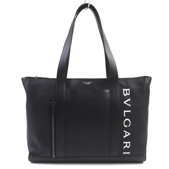BVLGARI Tote Bag 290777 Main: Leather black mens Used Authentic
