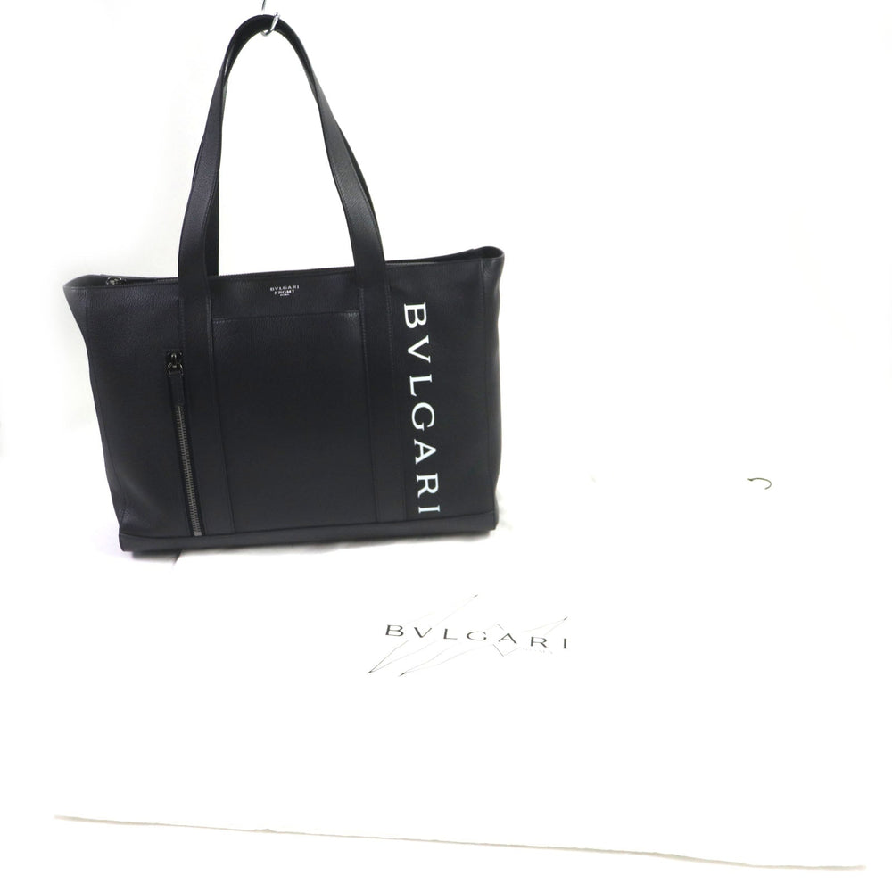 BVLGARI Tote Bag 290777 Main: Leather black mens Used Authentic