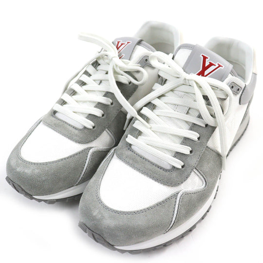 LOUIS VUITTON Low cut sneakers Part: suede leather Gray white Runaway line mens 6 Used Authentic