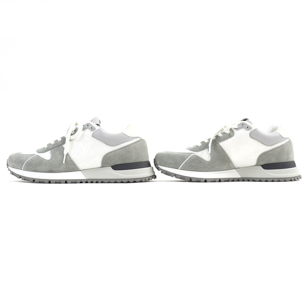LOUIS VUITTON Low cut sneakers Part: suede leather Gray white Runaway line mens 6 Used Authentic