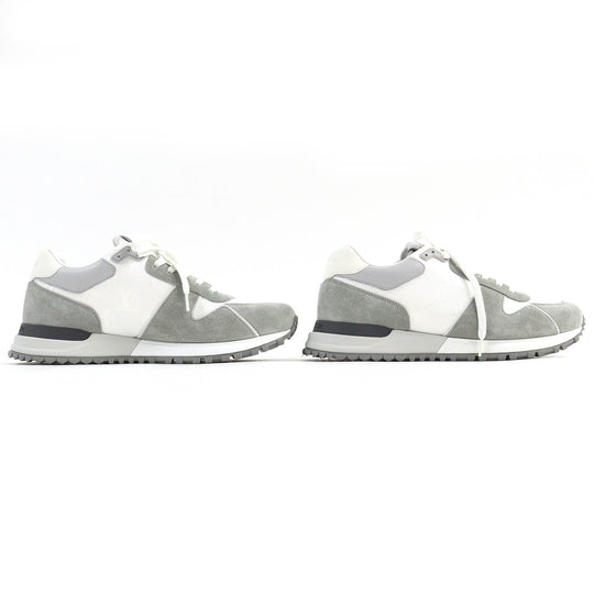 LOUIS VUITTON Low cut sneakers Part: suede leather Gray white Runaway line mens 6 Used Authentic