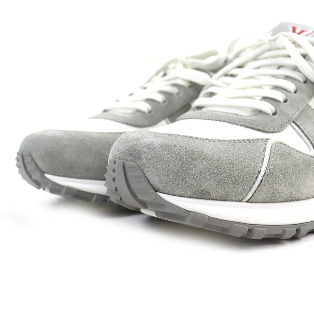 LOUIS VUITTON Low cut sneakers Part: suede leather Gray white Runaway line mens 6 Used Authentic