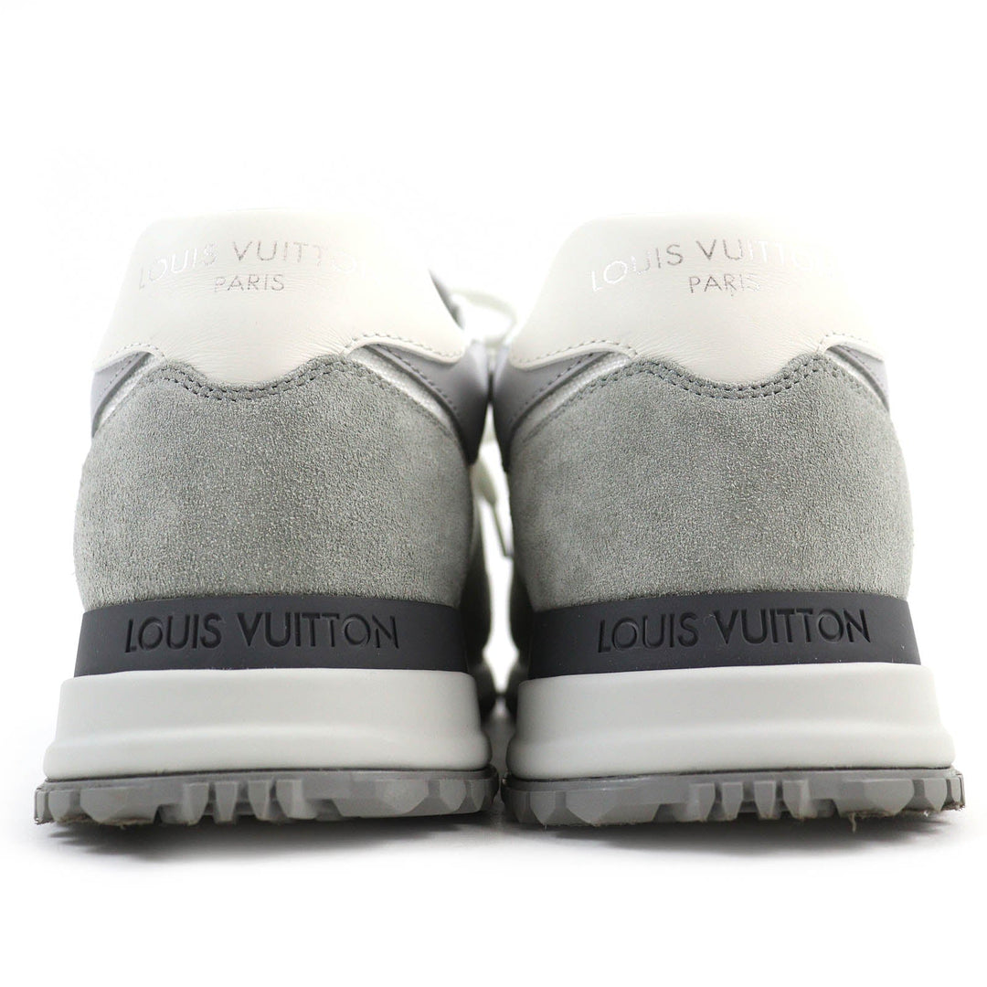 LOUIS VUITTON Low cut sneakers Part: suede leather Gray white Runaway line mens 6 Used Authentic