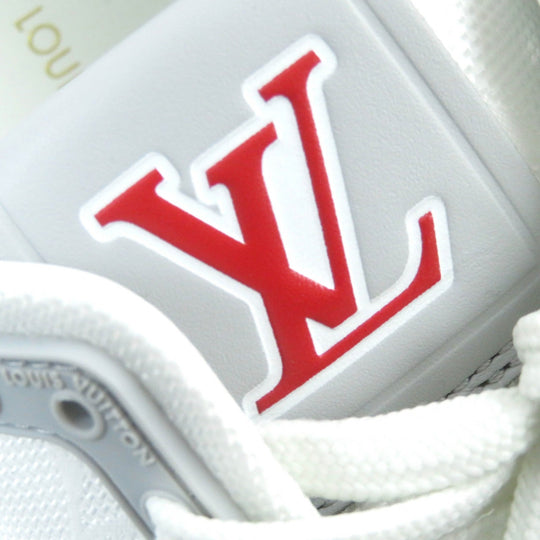 LOUIS VUITTON Low cut sneakers Part: suede leather Gray white Runaway line mens 6 Used Authentic