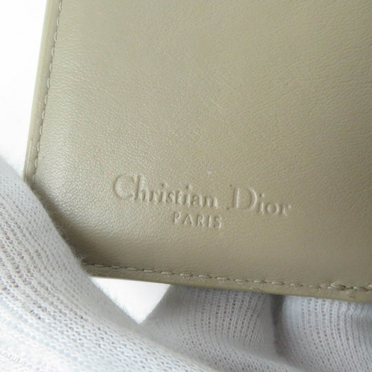 Christian Dior Tri-fold wallet S0181OVRB Main: Patent leather beige Lady Dior Lotus Wallet Women Used Authentic