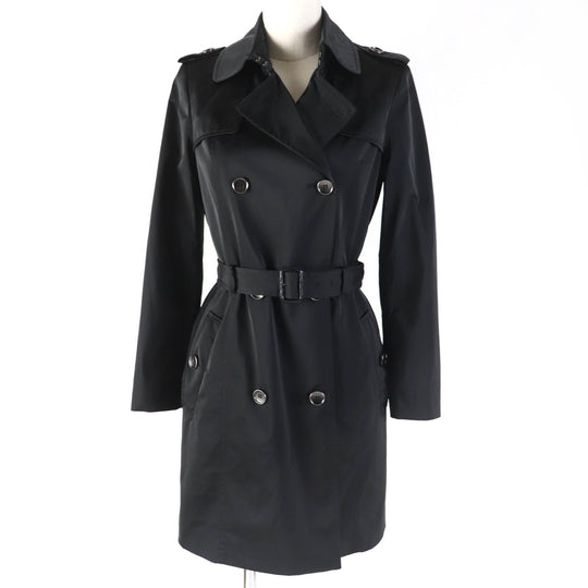 HUGO BOSS trench coat Main: 100% polyester, Lining: 55% polyester, Lining: 45% rayon black Women 36 Used Authentic