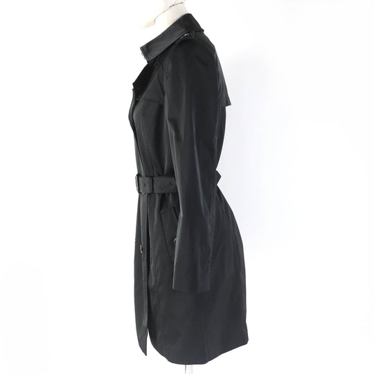 HUGO BOSS trench coat Main: 100% polyester, Lining: 55% polyester, Lining: 45% rayon black Women 36 Used Authentic
