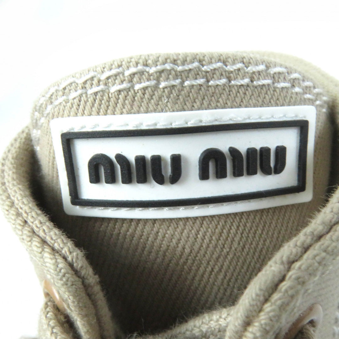 MIUMIU short boots Main: Canvas beige Women 35 Used Authentic