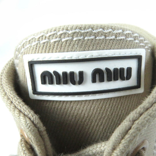 MIUMIU short boots Main: Canvas beige Women 35 Used Authentic