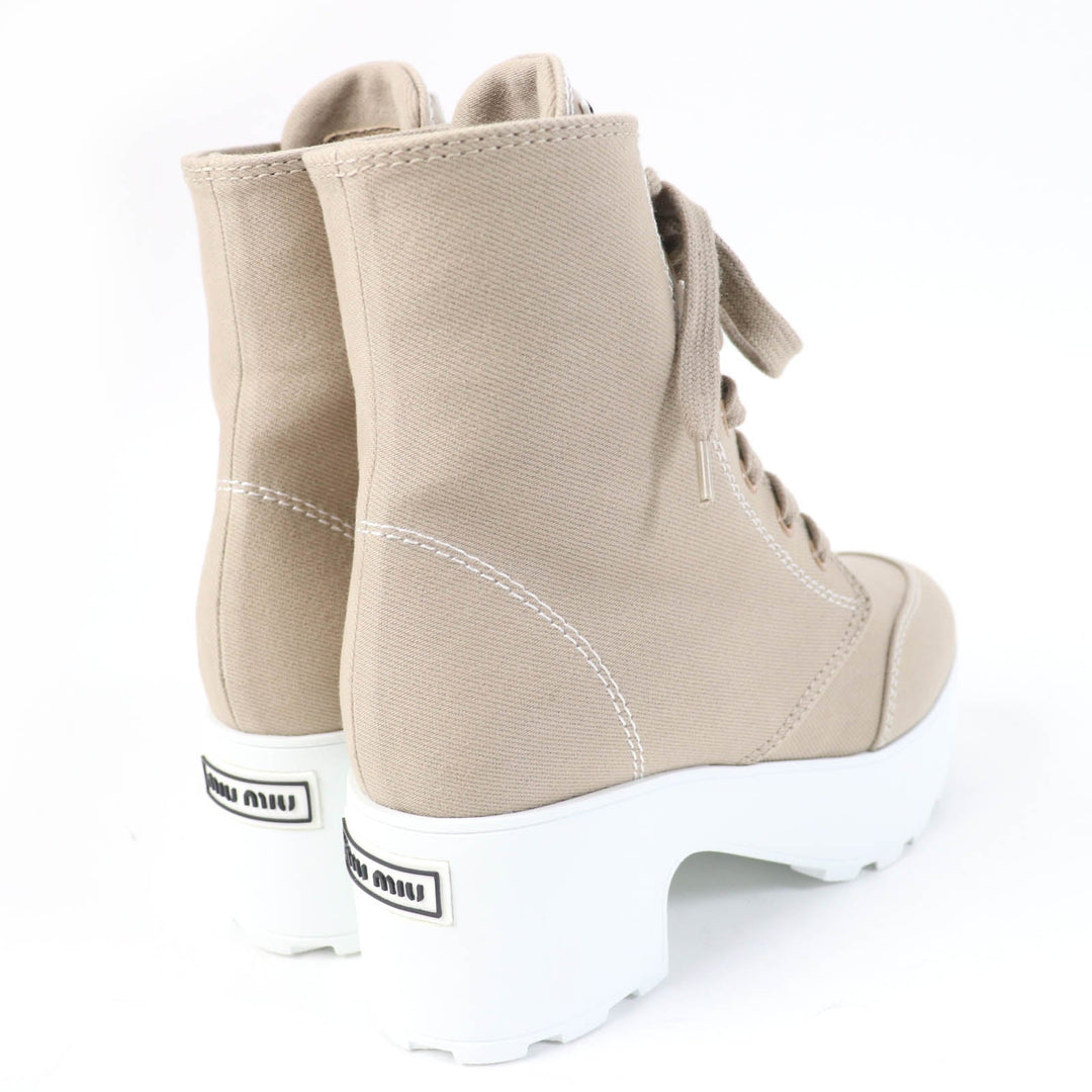 MIUMIU short boots Main: Canvas beige Women 35 Used Authentic