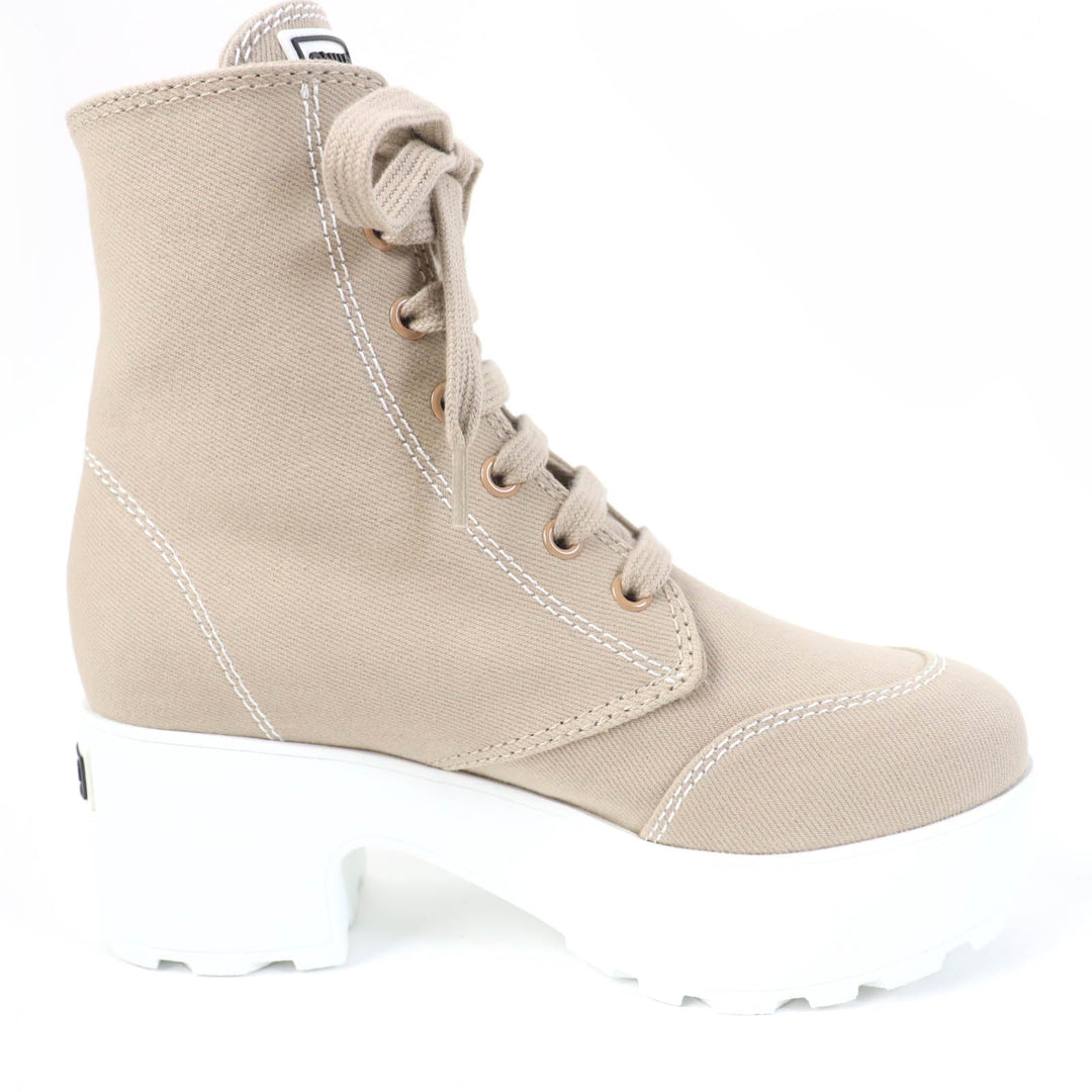 MIUMIU short boots Main: Canvas beige Women 35 Used Authentic