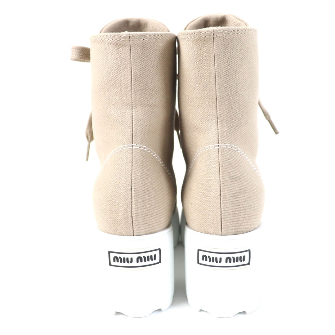MIUMIU short boots Main: Canvas beige Women 35 Used Authentic