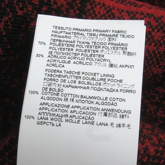 DSQUARED2 Blouson S74HG0110 Outer: 70% polyester, Outer: 30% acrylic, Lining: 100% cotton, Part: 100% wool Red black CHECK PATCH ZIP HOODIE mens M Used Authentic