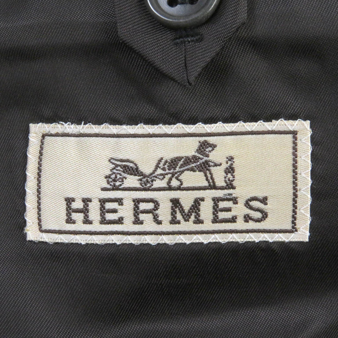 HERMES tailored jacket Outer: 100% cashmere, Lining: 100% rayon Charcoal gray mens 52 Used Authentic