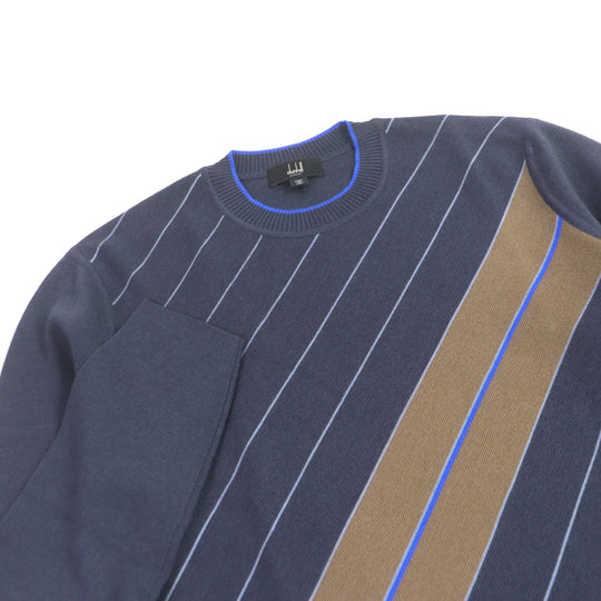 Dunhill knit Main: 70% wool, Main: 30% silk Navy mens M Used Authentic