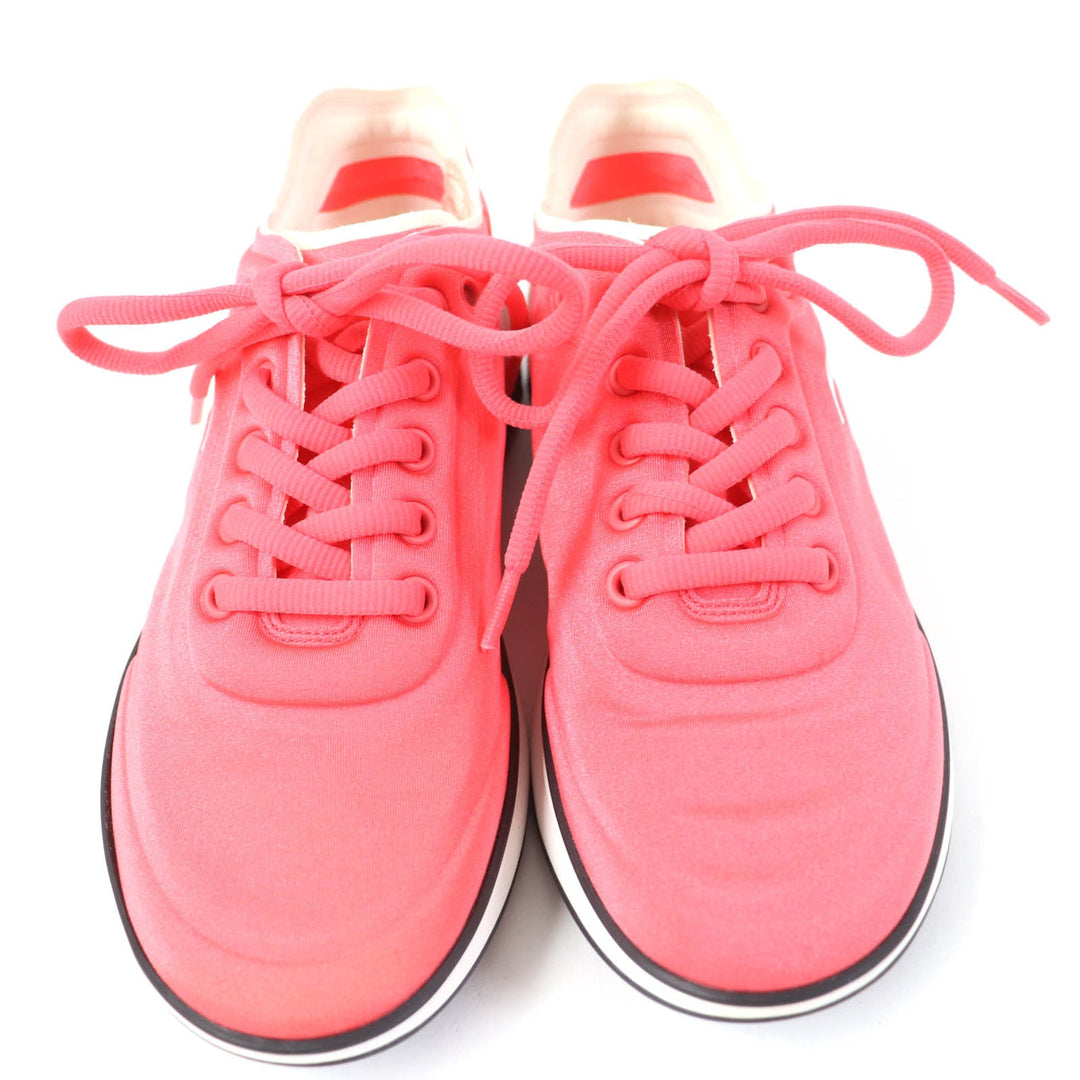 CHANEL Low cut sneakers G34763 fabric Pink white COCO Mark Women 35 Used Authentic
