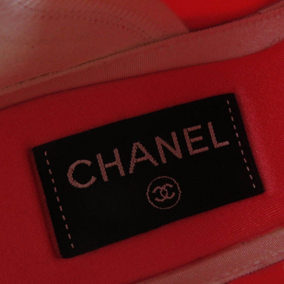 CHANEL Low cut sneakers G34763 fabric Pink white COCO Mark Women 35 Used Authentic