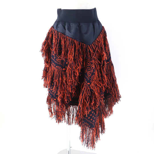 Sacai skirt 18-03930 Main: 100% wool, some: 100% nylon, some: 50% cotton, some: 50% polyester Navy orange Women 1 Used Authentic