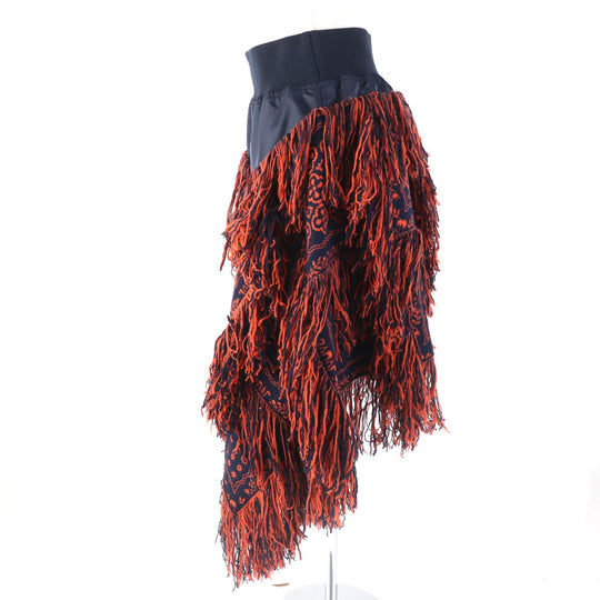 Sacai skirt 18-03930 Main: 100% wool, some: 100% nylon, some: 50% cotton, some: 50% polyester Navy orange Women 1 Used Authentic
