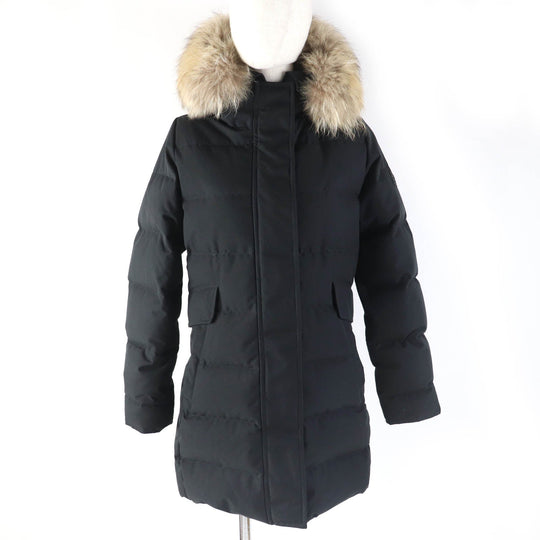 Pyrenex Down jacket Main: 100% polyester, Lining: 100% nylon, Filling: 90% down, Filling: 10% feather, Fur: raccoon black GRENOBLE GABARDINE FUR Women 36 Used Authentic