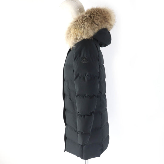 Pyrenex Down jacket Main: 100% polyester, Lining: 100% nylon, Filling: 90% down, Filling: 10% feather, Fur: raccoon black GRENOBLE GABARDINE FUR Women 36 Used Authentic