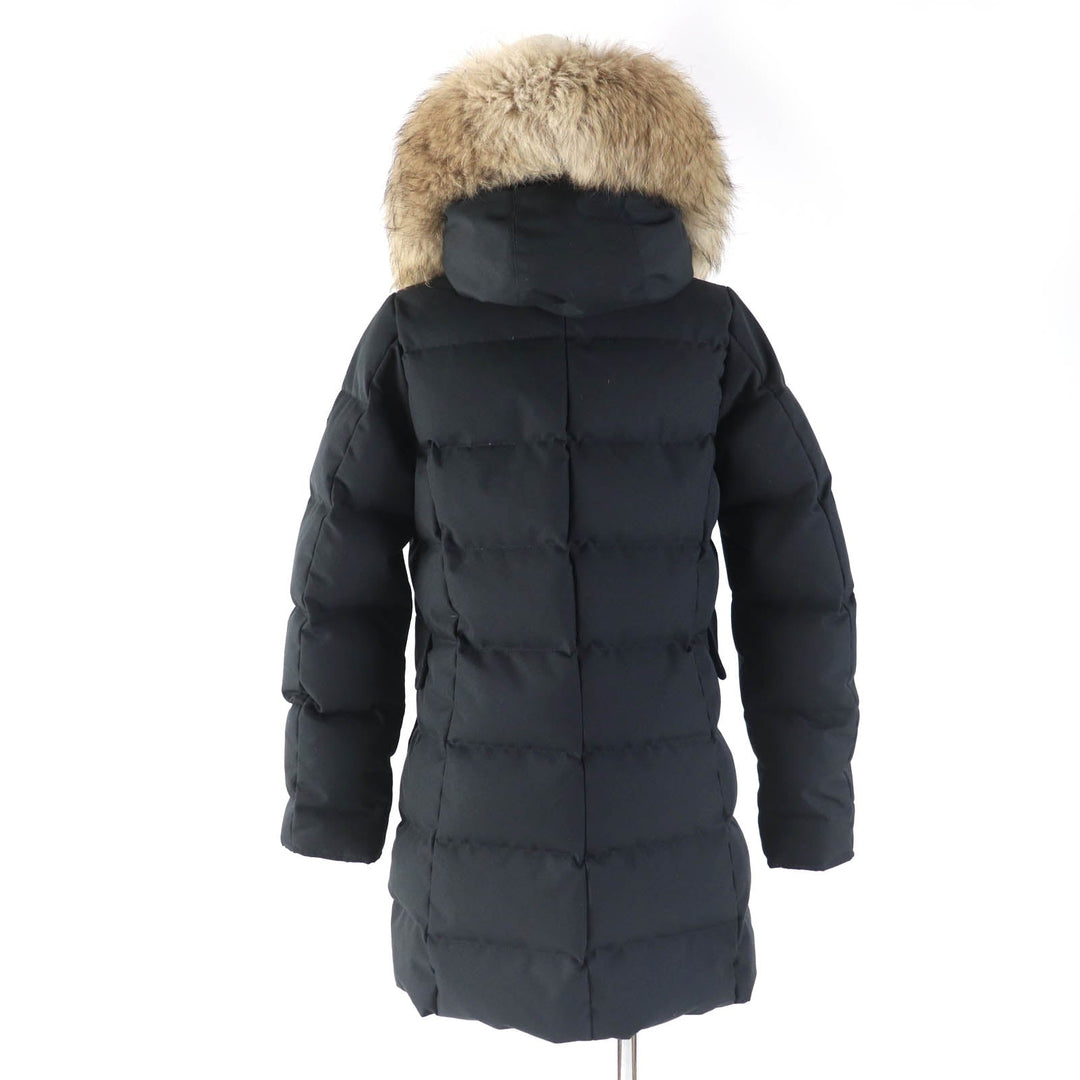 Pyrenex Down jacket Main: 100% polyester, Lining: 100% nylon, Filling: 90% down, Filling: 10% feather, Fur: raccoon black GRENOBLE GABARDINE FUR Women 36 Used Authentic