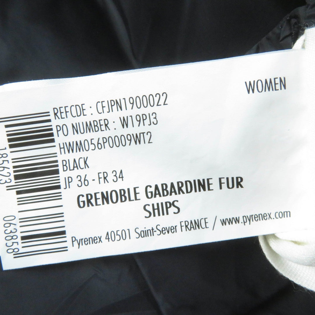 Pyrenex Down jacket Main: 100% polyester, Lining: 100% nylon, Filling: 90% down, Filling: 10% feather, Fur: raccoon black GRENOBLE GABARDINE FUR Women 36 Used Authentic
