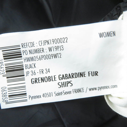 Pyrenex Down jacket Main: 100% polyester, Lining: 100% nylon, Filling: 90% down, Filling: 10% feather, Fur: raccoon black GRENOBLE GABARDINE FUR Women 36 Used Authentic