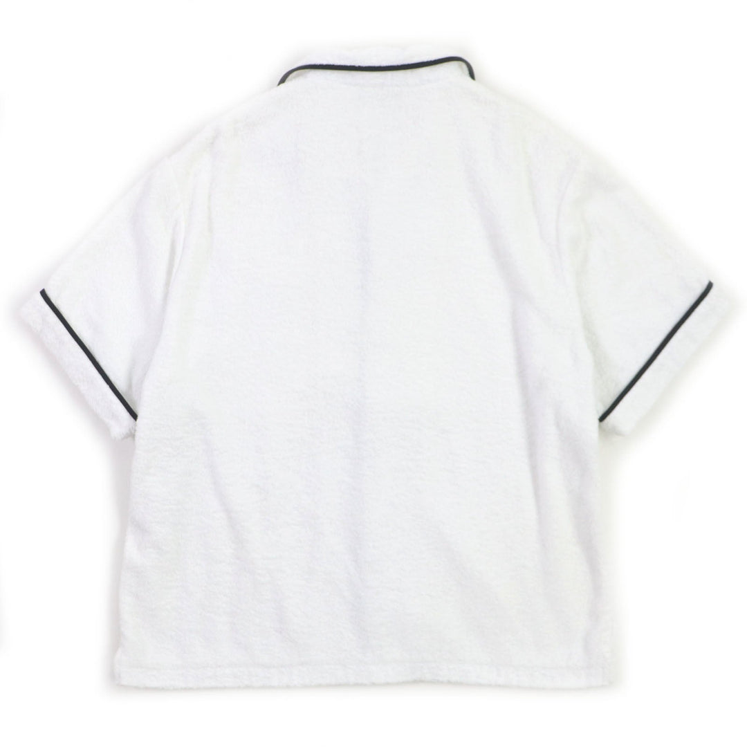 PRADA Short sleeve shirt SC559 Main: 100% cotton White black mens XL Used Authentic