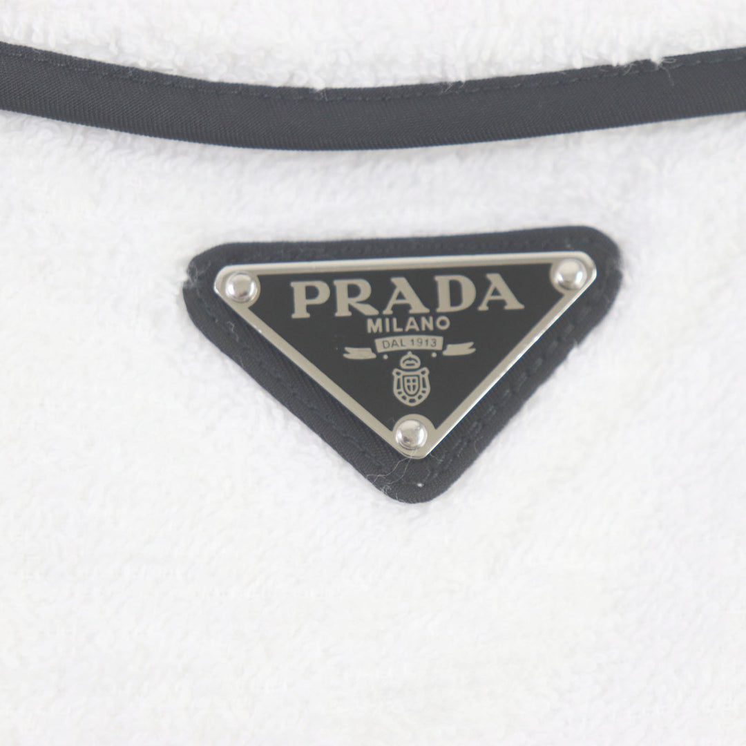 PRADA Short sleeve shirt SC559 Main: 100% cotton White black mens XL Used Authentic