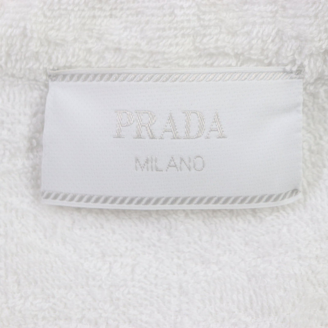 PRADA Short sleeve shirt SC559 Main: 100% cotton White black mens XL Used Authentic