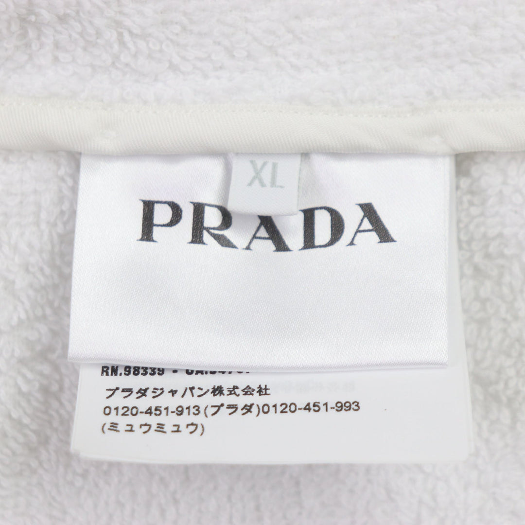 PRADA Short sleeve shirt SC559 Main: 100% cotton White black mens XL Used Authentic