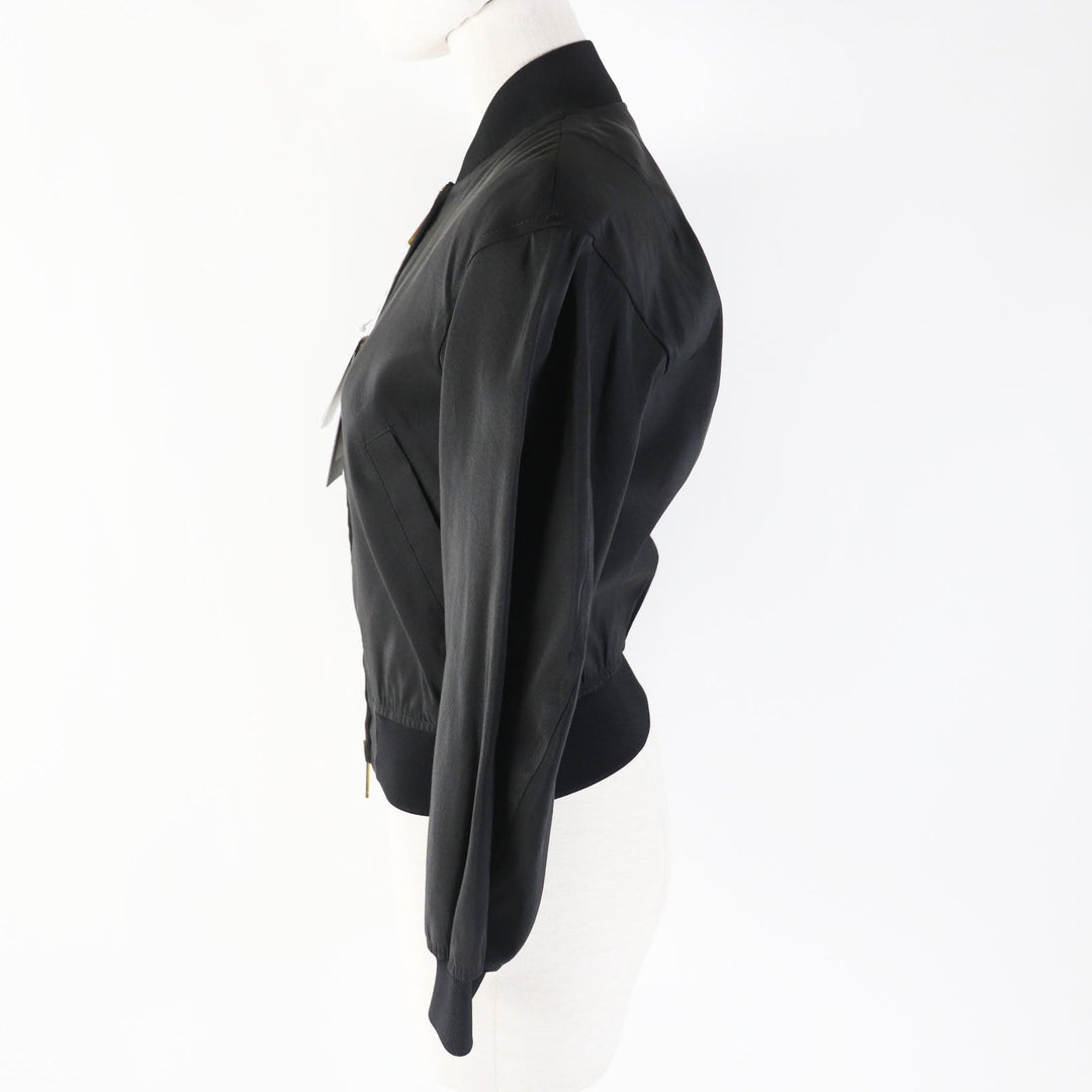 DSQUARED2 Bomber jacket S73AM0299 Outer: 100% silk, Lining: 52% polyester, Lining: 48% acetate black Women 36 Used Authentic