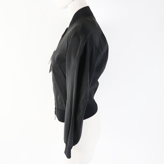 DSQUARED2 Bomber jacket S73AM0299 Outer: 100% silk, Lining: 52% polyester, Lining: 48% acetate black Women 36 Used Authentic