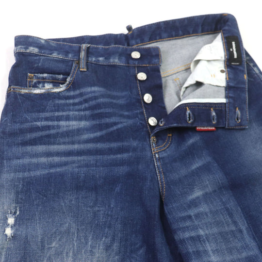 DSQUARED2 Denim pants S75LB0255 Main: 99% cotton, Main: 1% polyurethane, Lining: 65% polyester, Lining: 35% cotton blue mens 44 Used Authentic