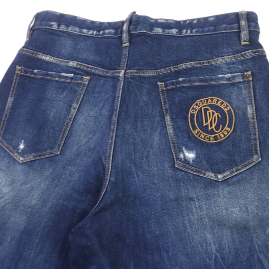 DSQUARED2 Denim pants S75LB0255 Main: 99% cotton, Main: 1% polyurethane, Lining: 65% polyester, Lining: 35% cotton blue mens 44 Used Authentic