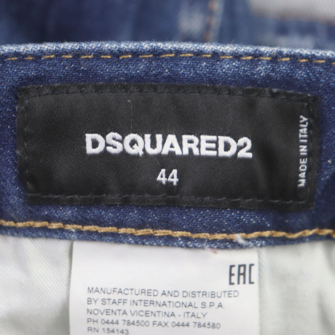 DSQUARED2 Denim pants S75LB0255 Main: 99% cotton, Main: 1% polyurethane, Lining: 65% polyester, Lining: 35% cotton blue mens 44 Used Authentic