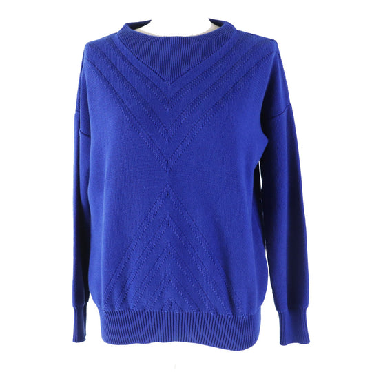 HERMES knit Main: 100% cotton blue Women 34 Used Authentic