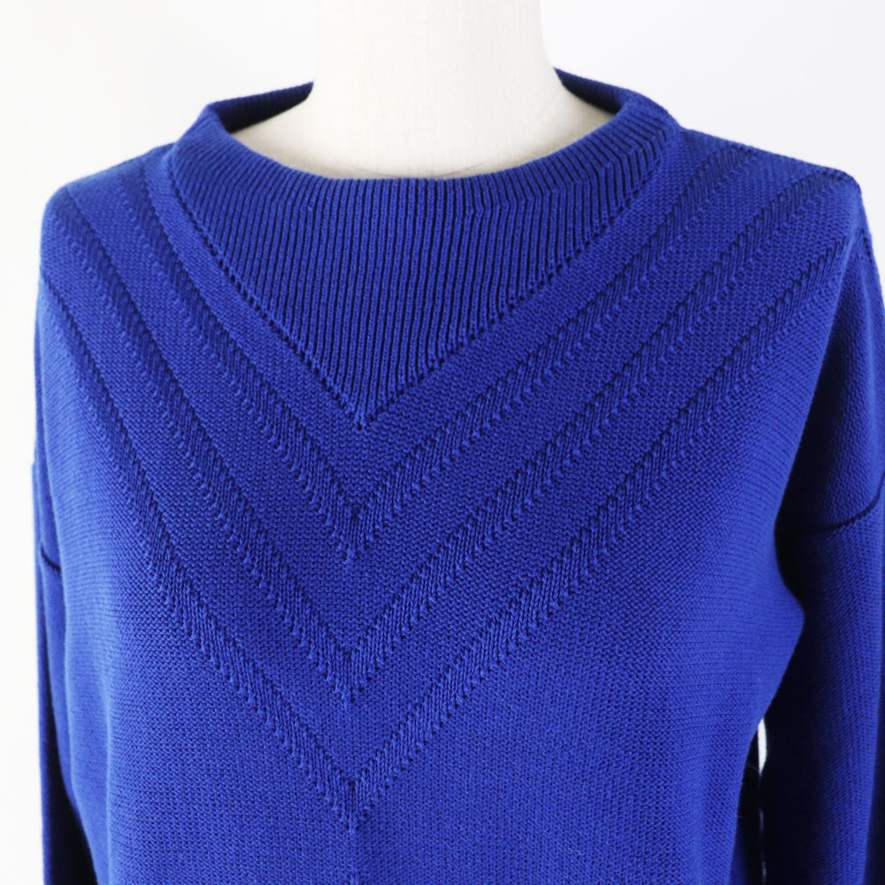 HERMES knit Main: 100% cotton blue Women 34 Used Authentic